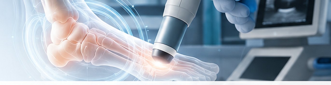 Shockwave therapy applied to the foot